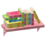 Shelved Row of Small Pastel Books icon